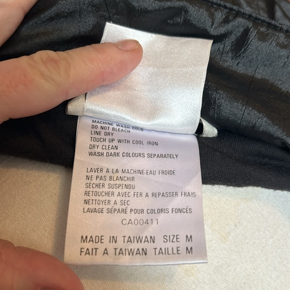 Adidas Shiny Black Track Jacket with Pink Women's Size Medium Zip Front Pockets - Picture 9 of 10